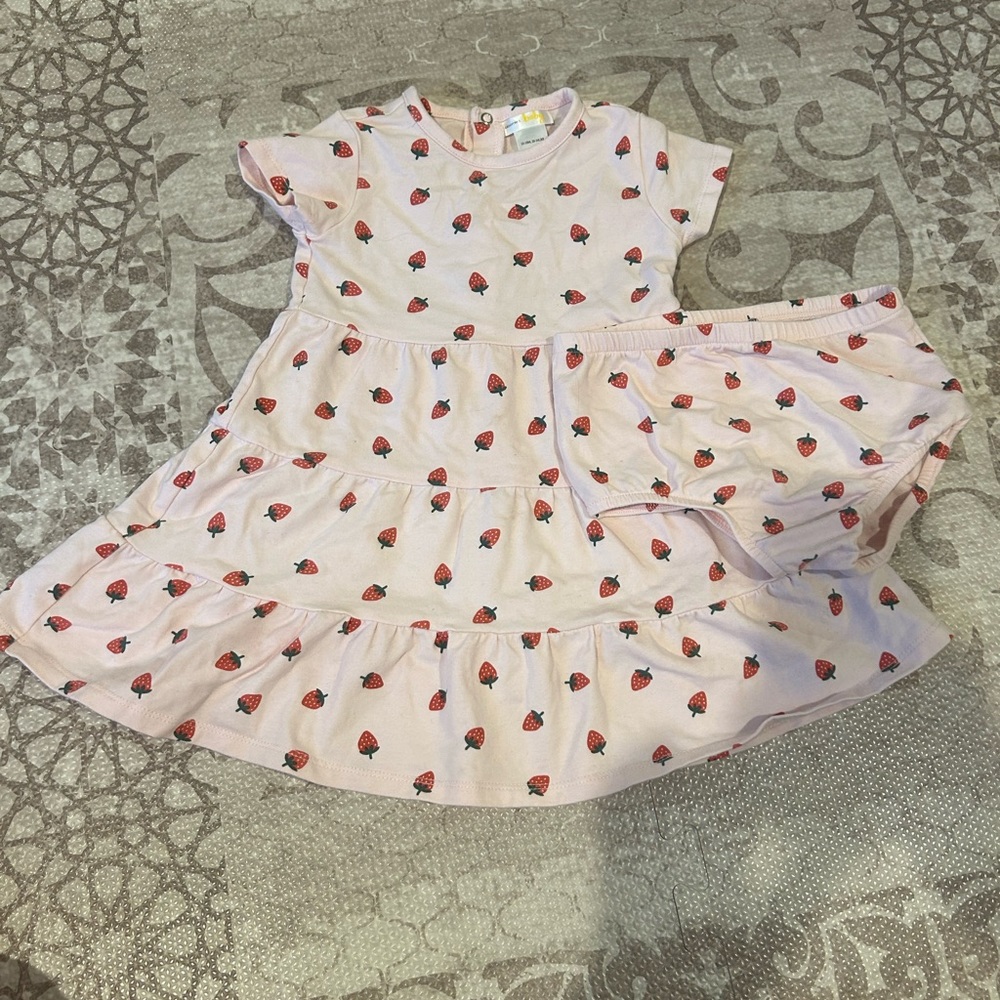 Bloomingdale’s Strawberry Print Dress and Bloomer Set
